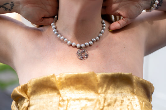 Pearl Pave Bloom Necklace