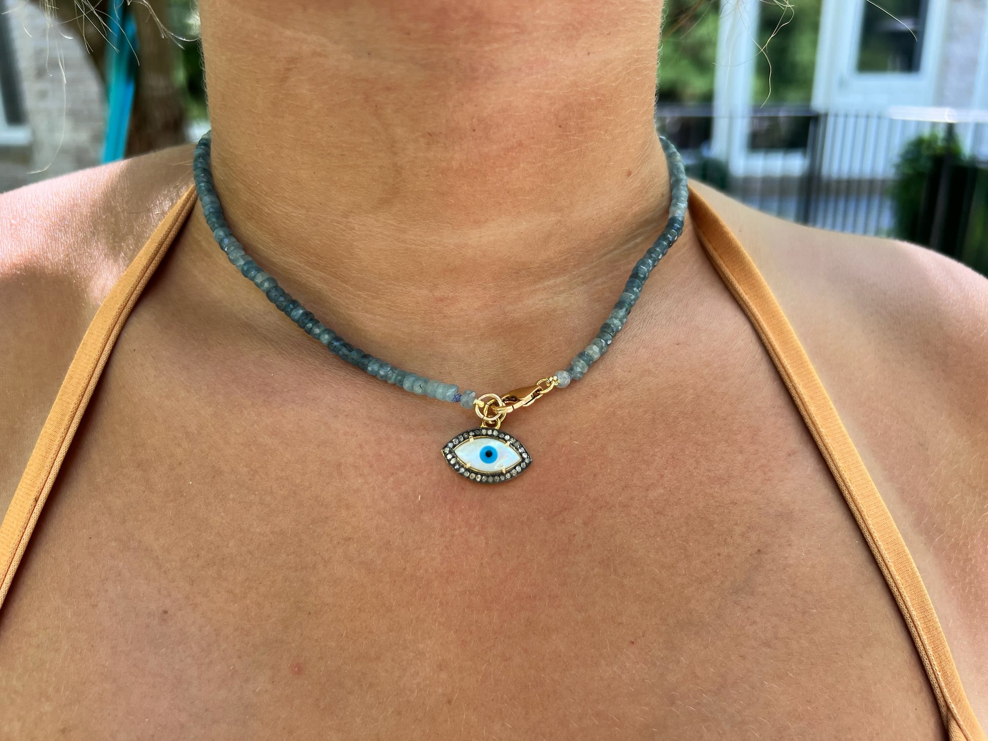 Aquamarine Beaded necklace