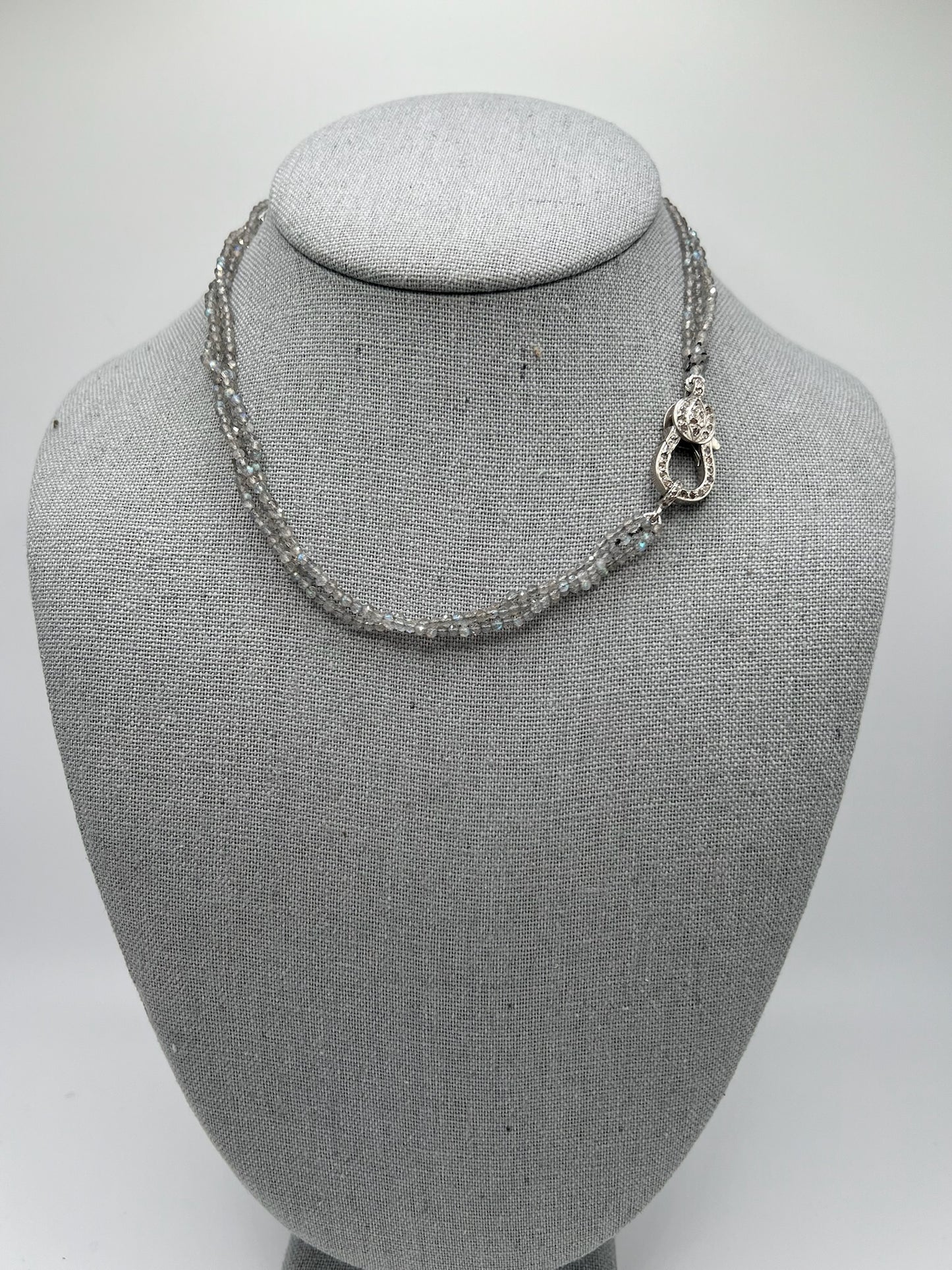 Labradorite Triple Strand with Diamond Clasp
