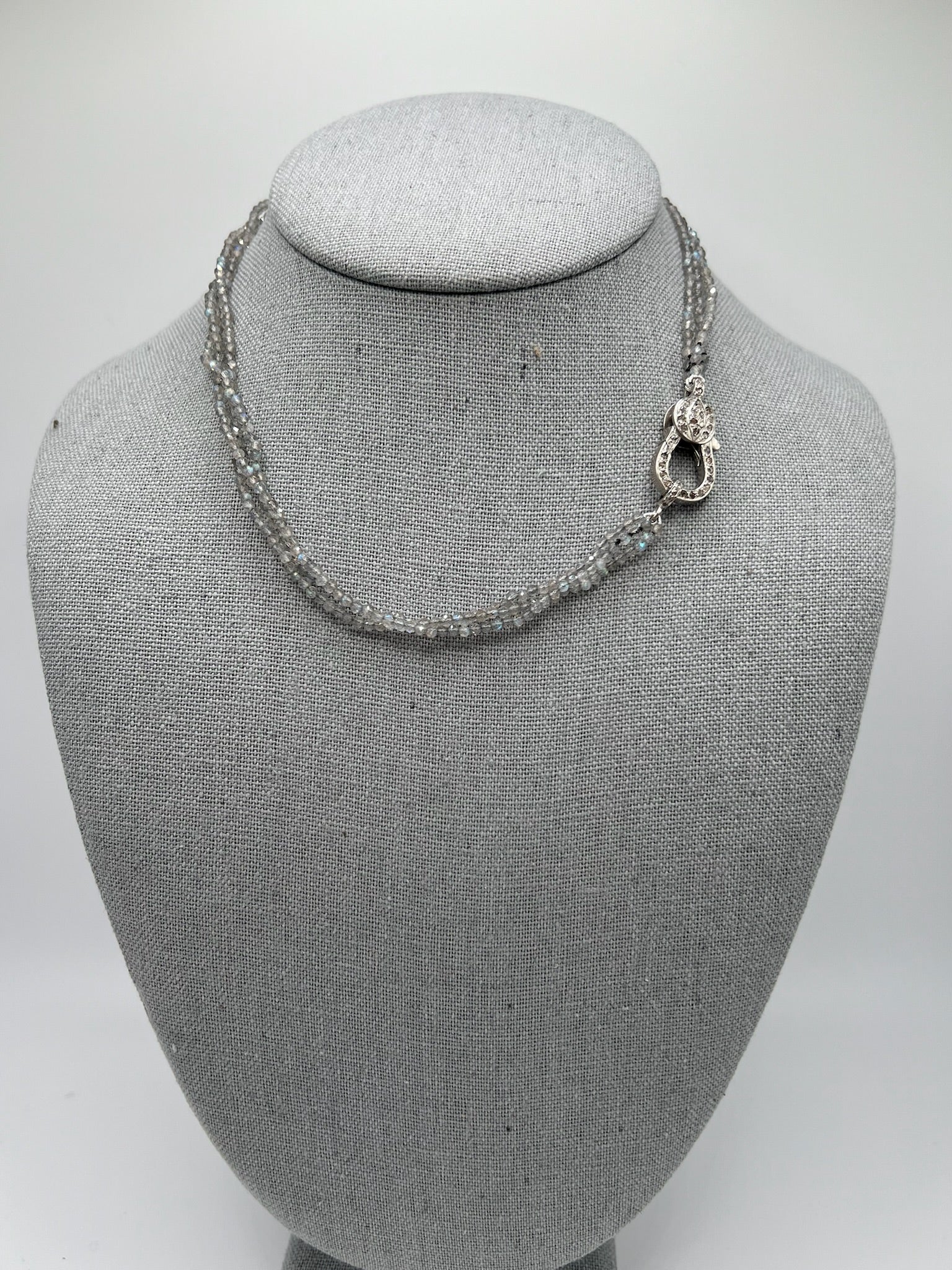 Labradorite Triple Strand with Diamond Clasp
