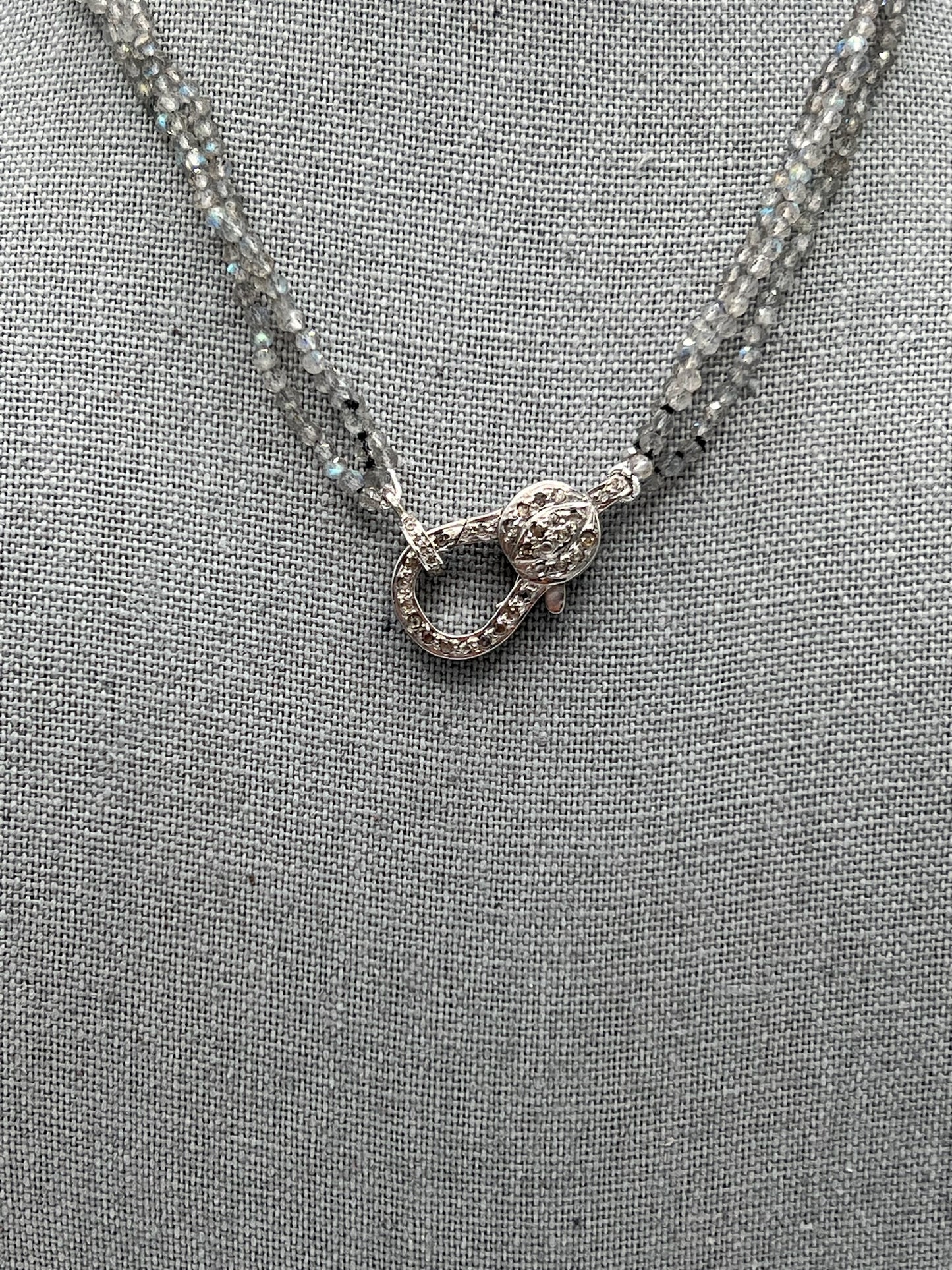 Labradorite Triple Strand with Diamond Clasp
