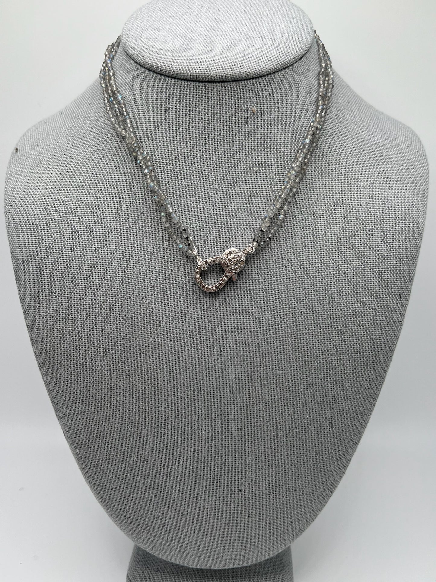Labradorite Triple Strand with Diamond Clasp
