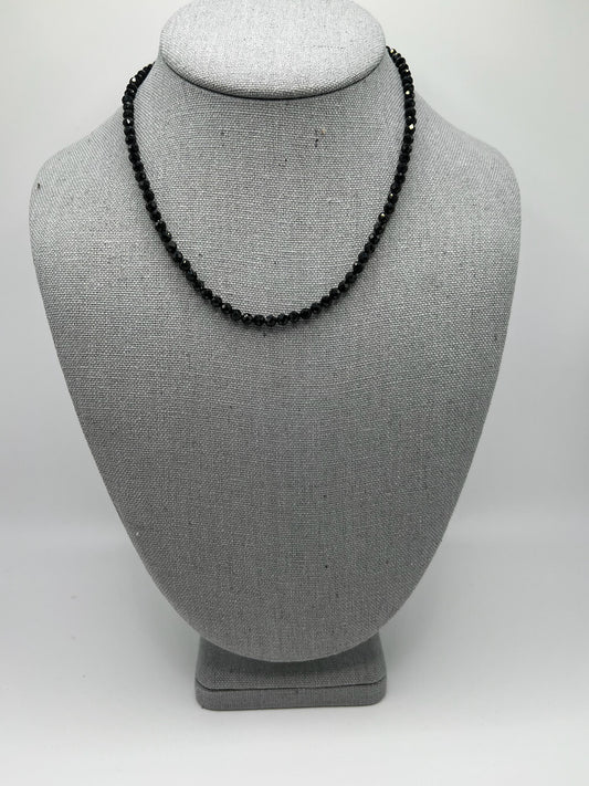 Black spinelle single with gold filled clasp