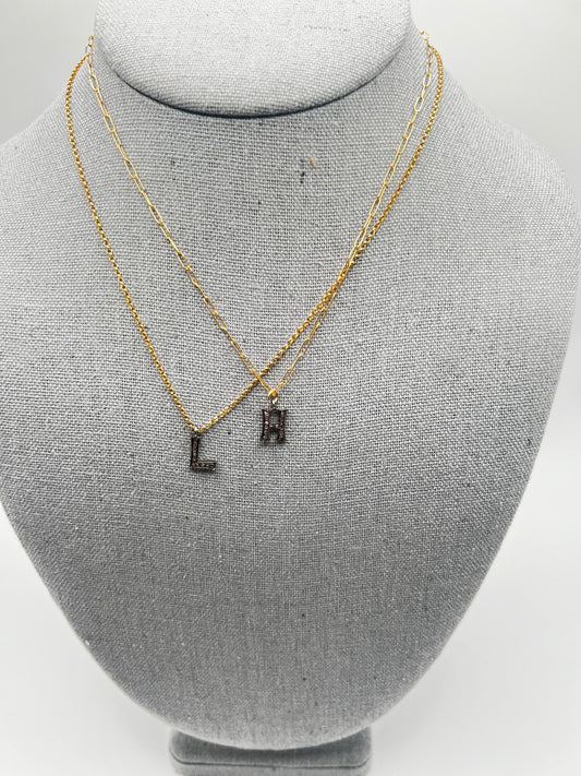 Gold Filled Chain with Diamond Initial Charm
