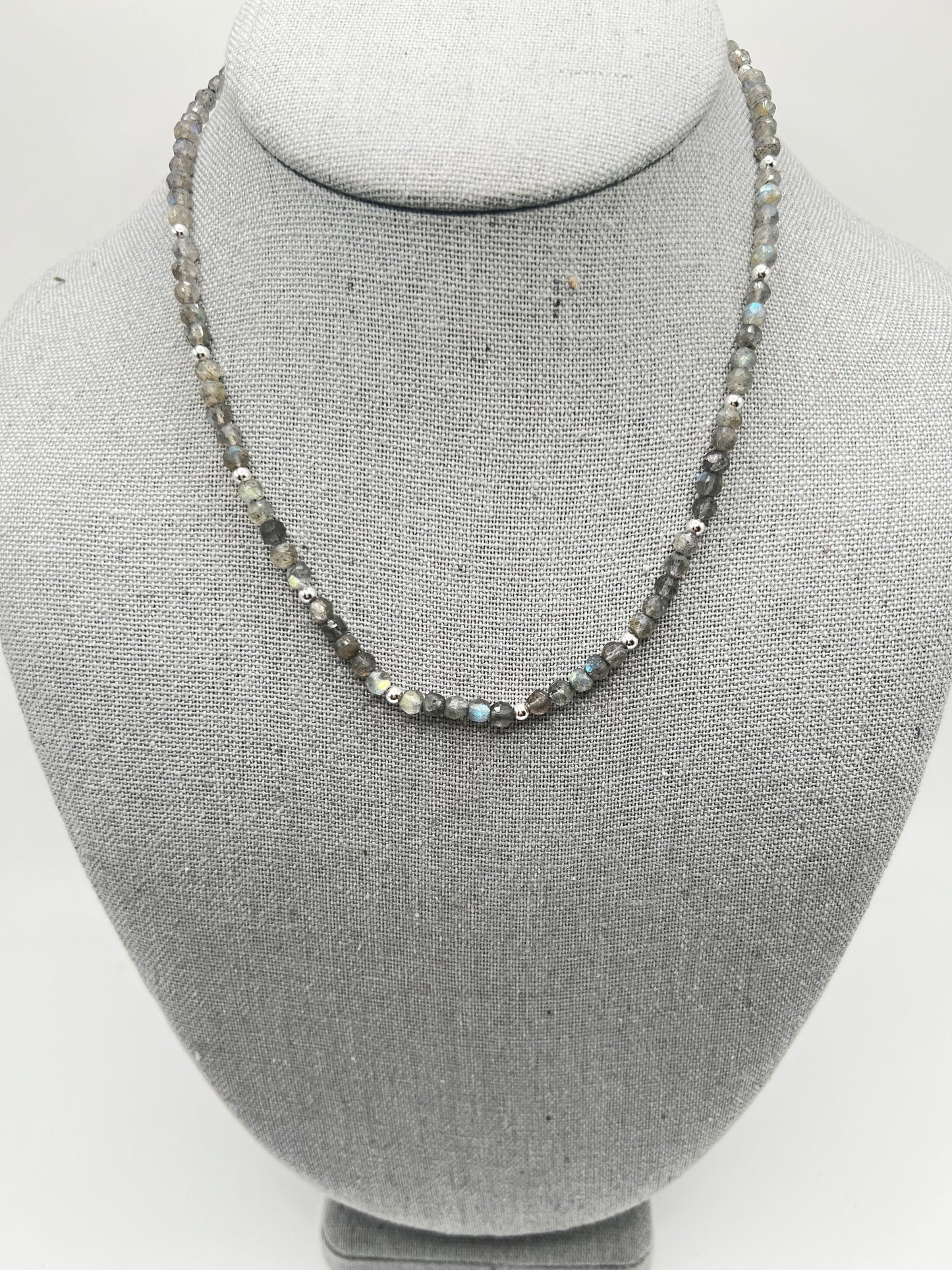 Labradorite Necklace with Sterling Silver Accent Beads
