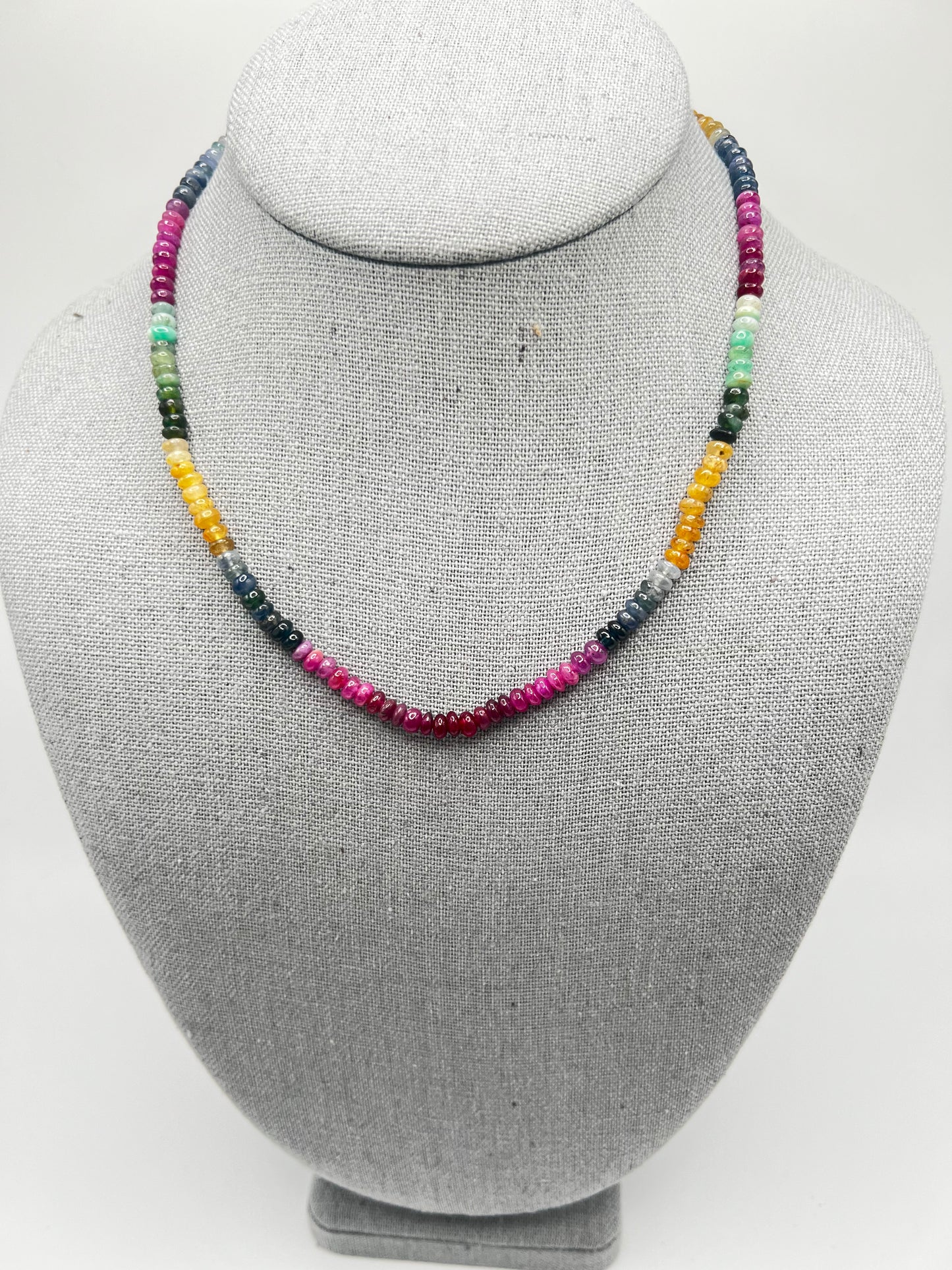 Multi-Colored Sapphire Rondells Necklace