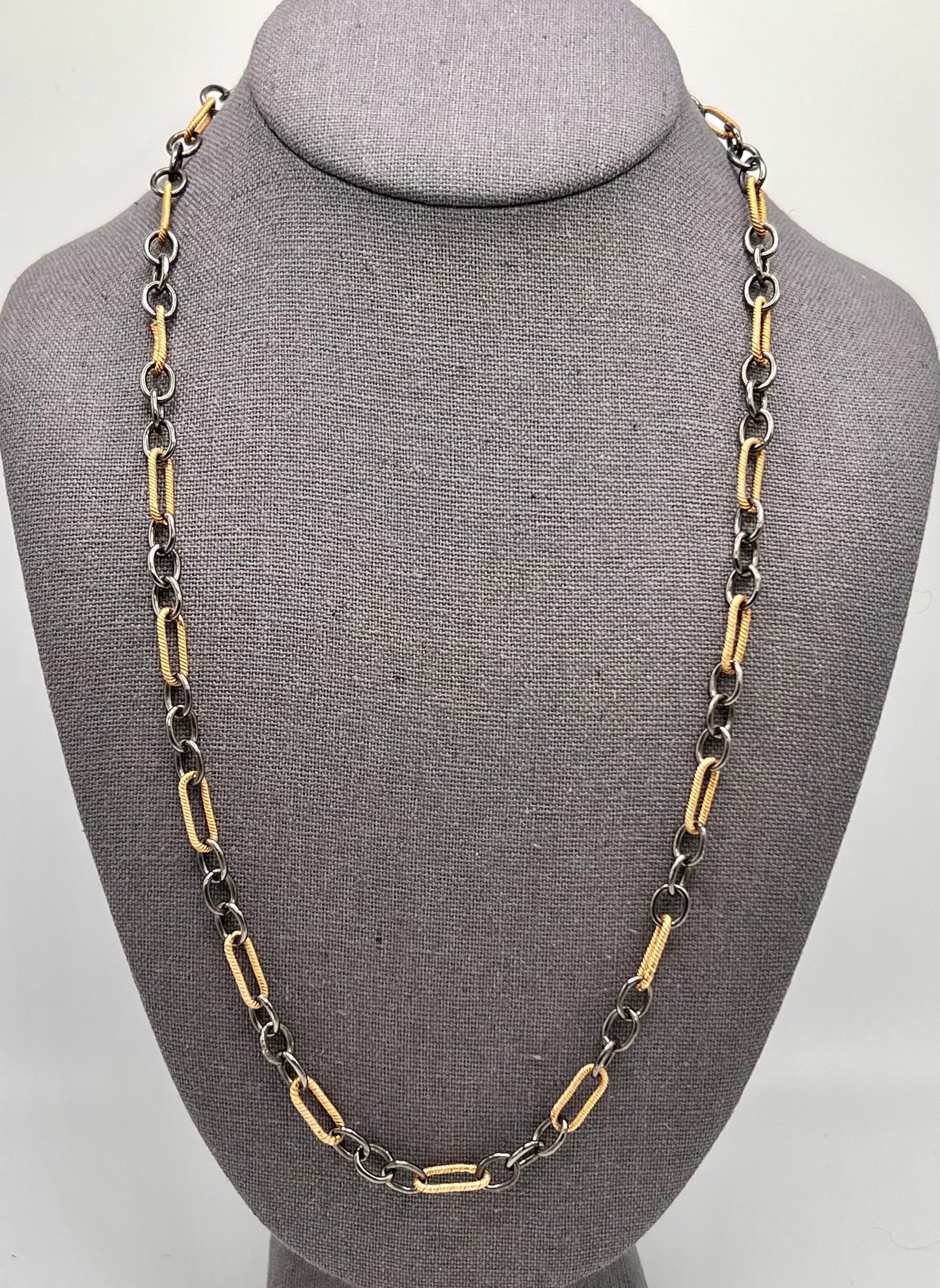 Oxidized Sterling Silver & Gold-Filled Chain