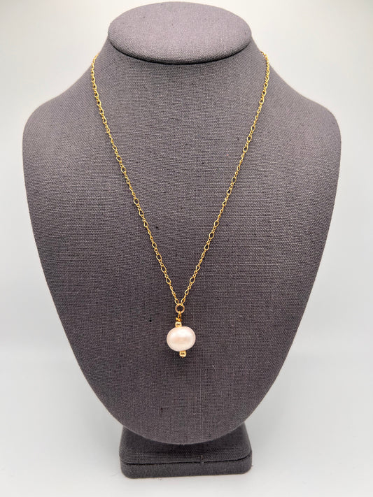 Pearl Drop, Gold Filled Chain