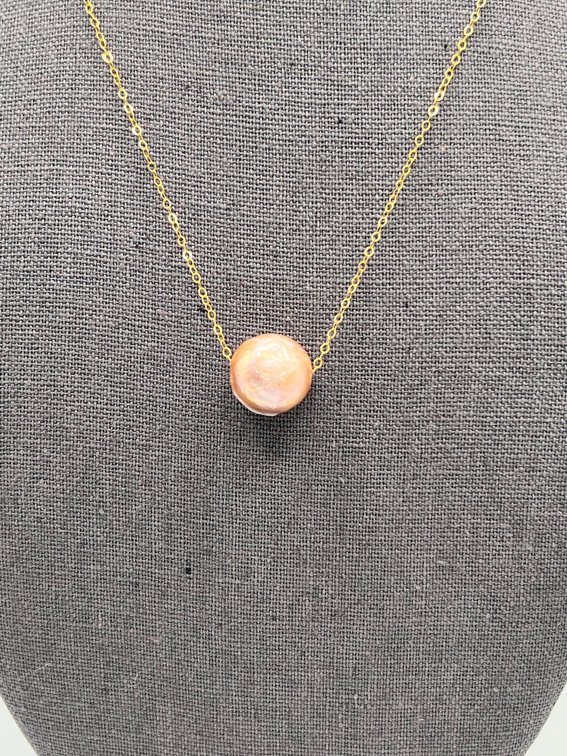 Freshwater Pearl (grey), Fine Chain