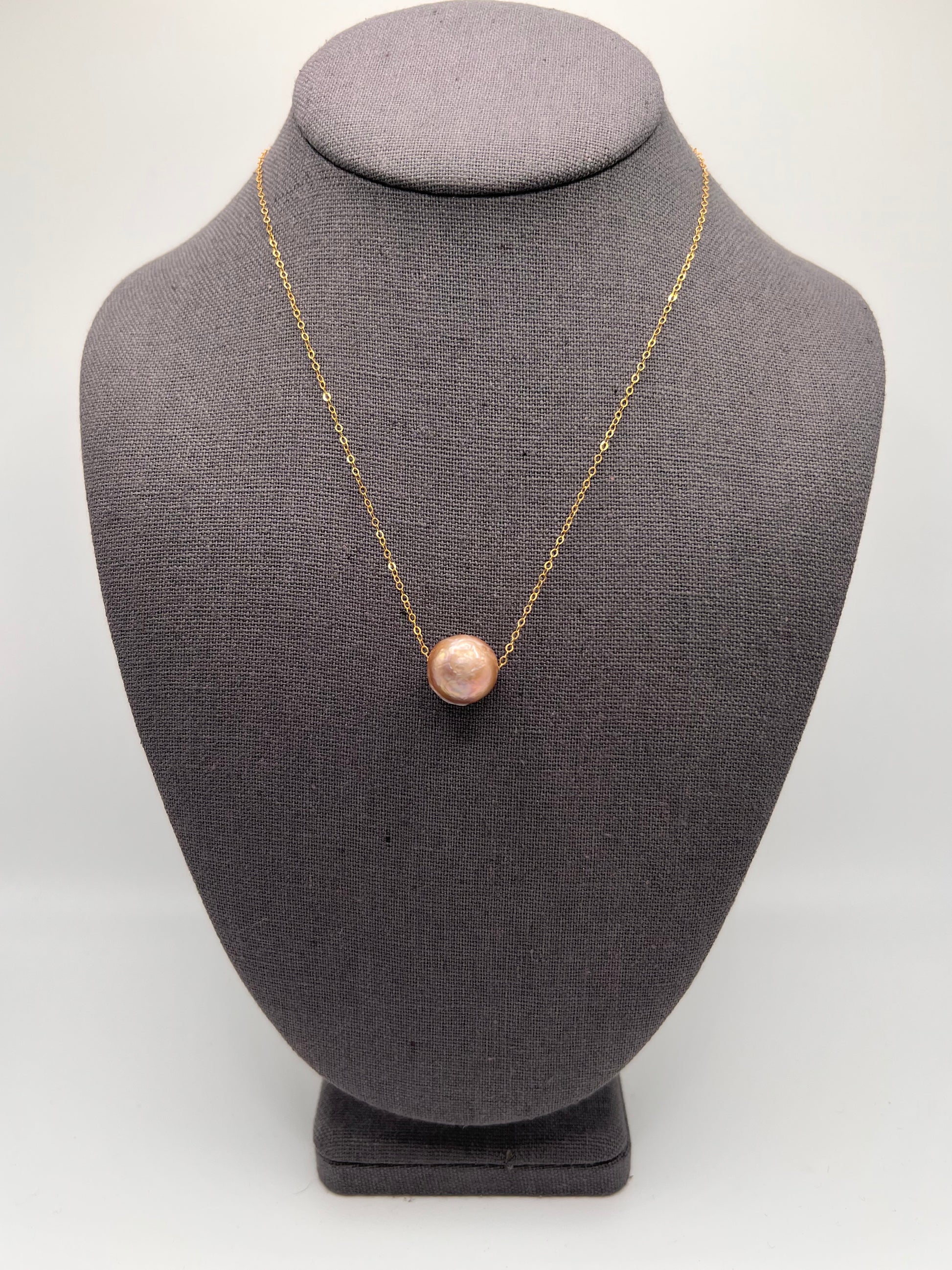 Freshwater Pearl (grey), Fine Chain