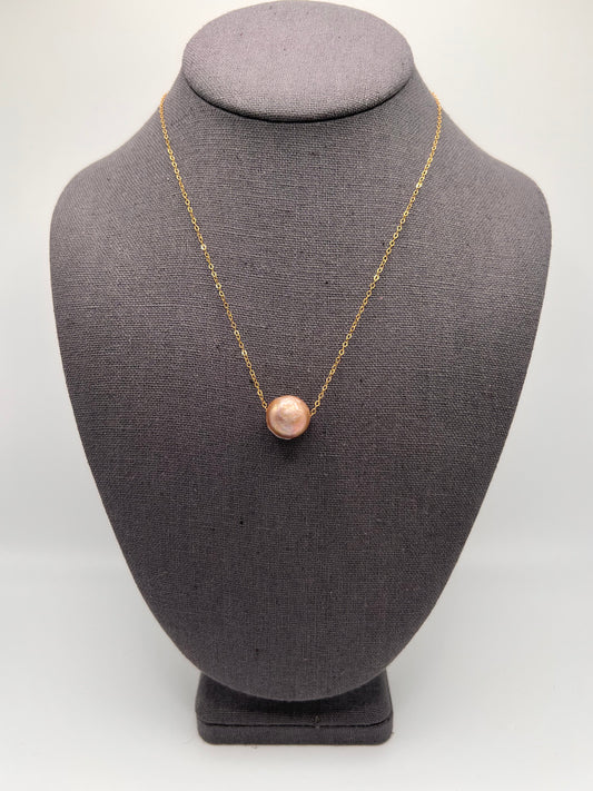 Freshwater Pearl (grey), Fine Chain