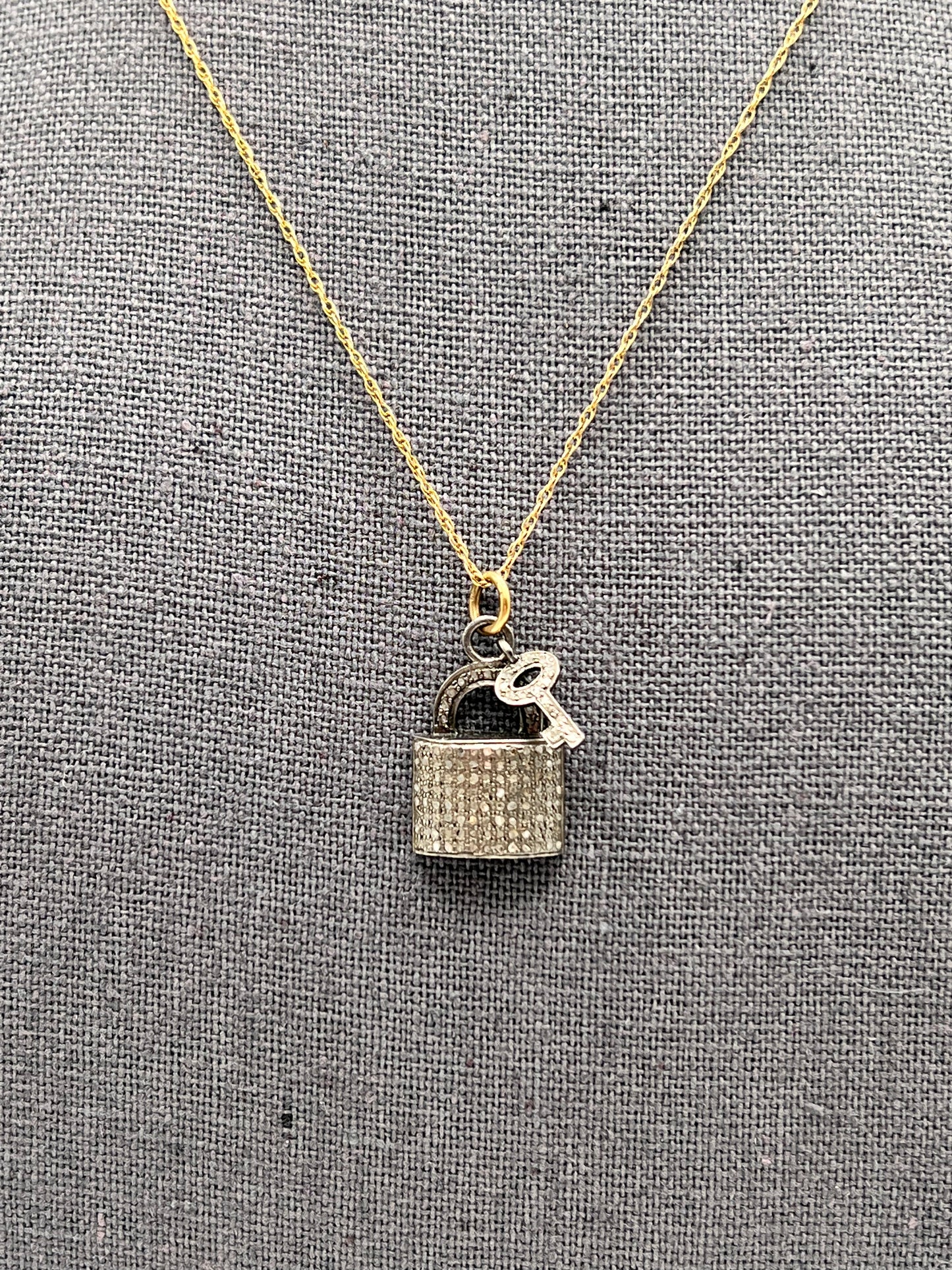 Diamond Lock & Key Necklace